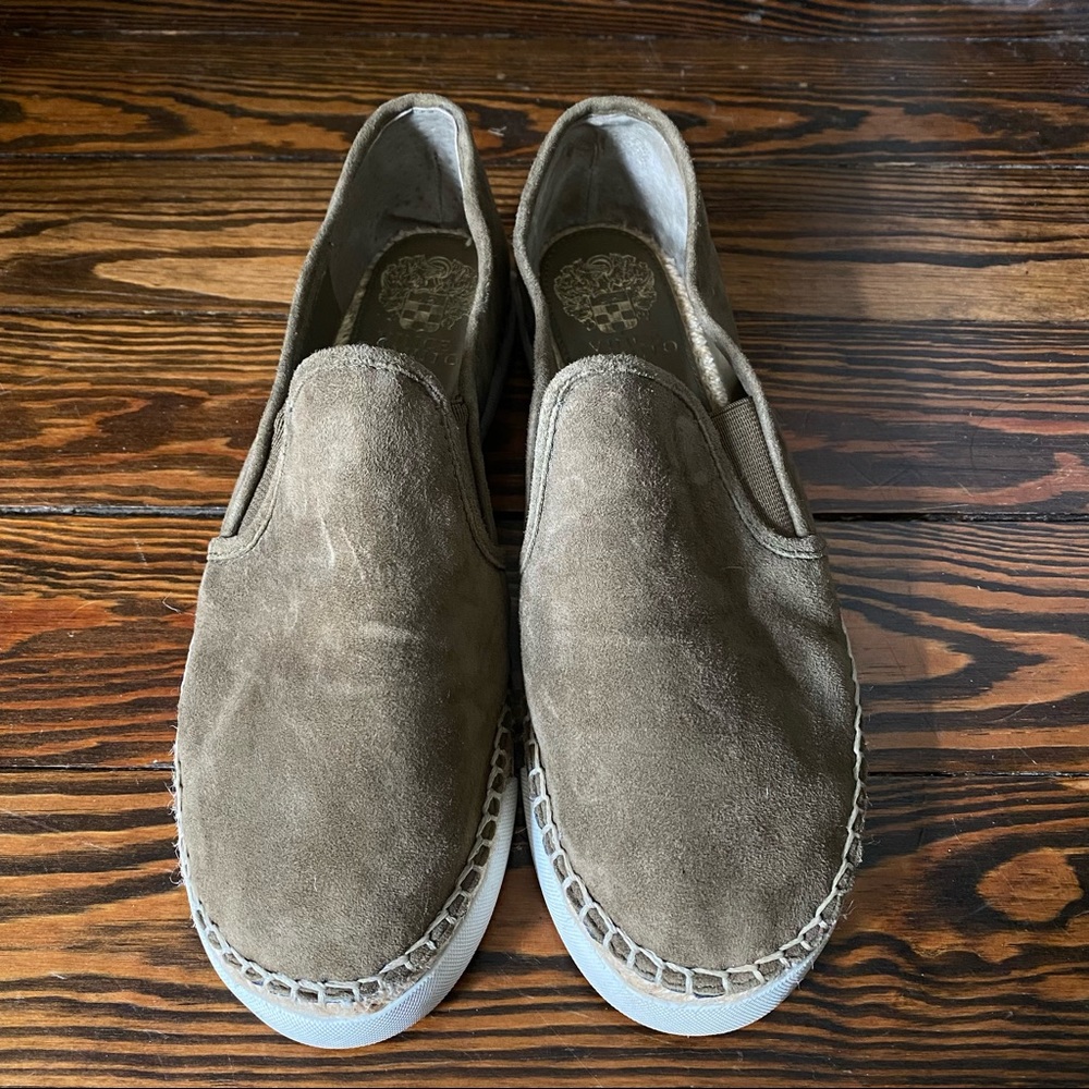 Vince Camuto Moss Green slip on shoes, new condition